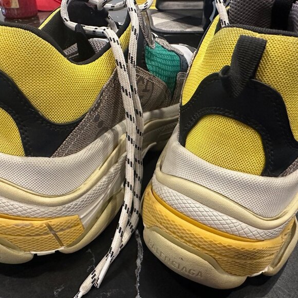 Gucci x Balenciaga The Hacker Project Triple S Beige Green Yellow - Size 42- US9 - Picture 4 of 13